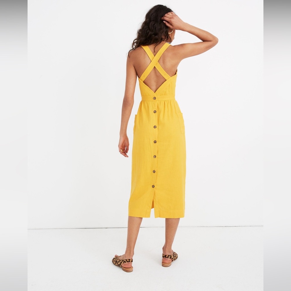 Madewell yellow apron dress, size 2